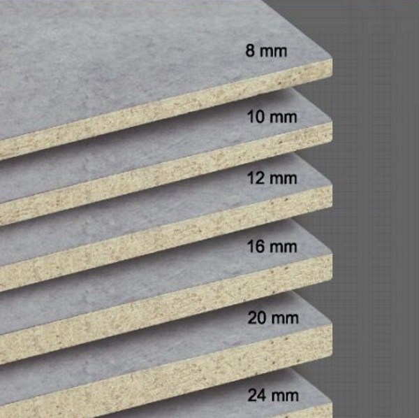 ภาพแสดงความหนาของซีเมนต์บอร์ด