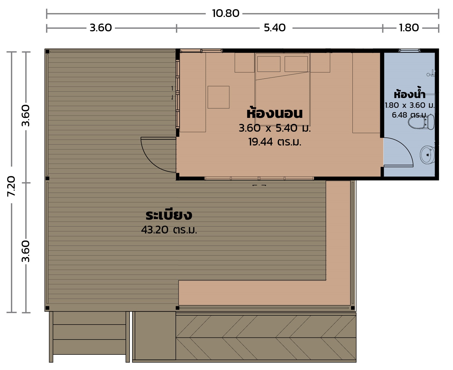 แปลนบ้านโมดูลักซ์ BA-12 แปลนบ้านโมดูลักซ์ BA-12