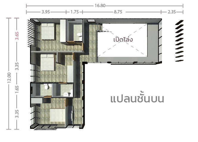 บ้านโมดูลักซ์ L4-M1 plan ชั้น 2 บ้านโมดูลักซ์ L4-M1 plan ชั้น 2