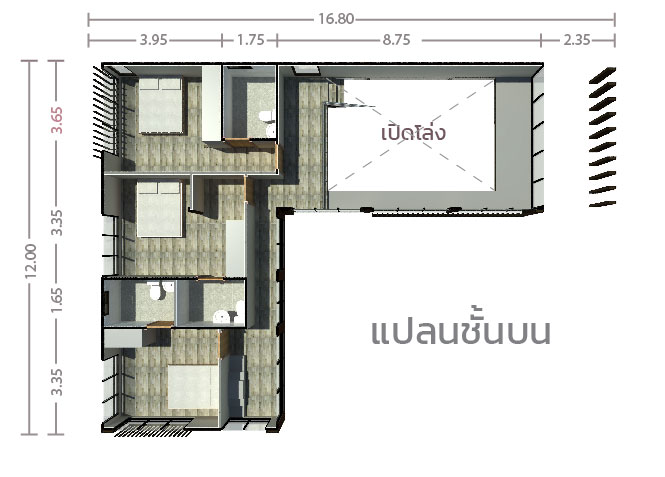 บ้านโมดูลักซ์ L4-M1 plan ชั้น 2