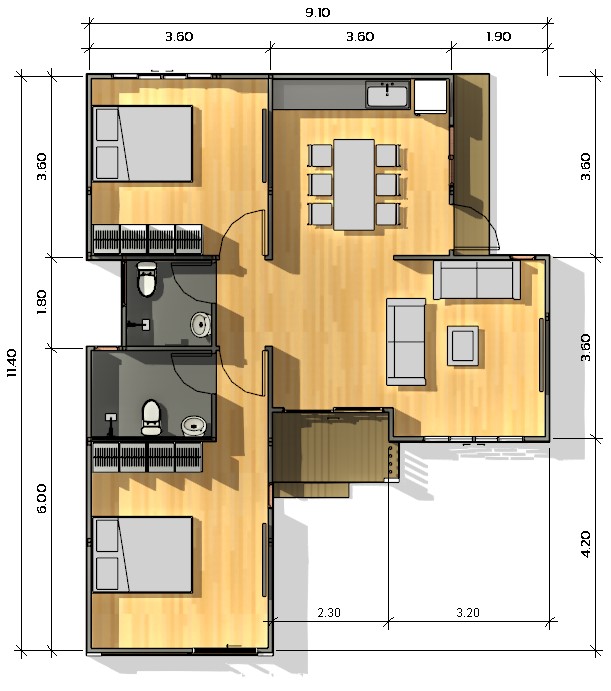 Modulux Nordic Style บ้านสำเร็จรูปสไตล์นอร์ดิค บ้านน็อกดาวน์สไตล์นอร์ดิค บ้านโมดูลาร์สไตล์นอร์ดิค NBA-20-1