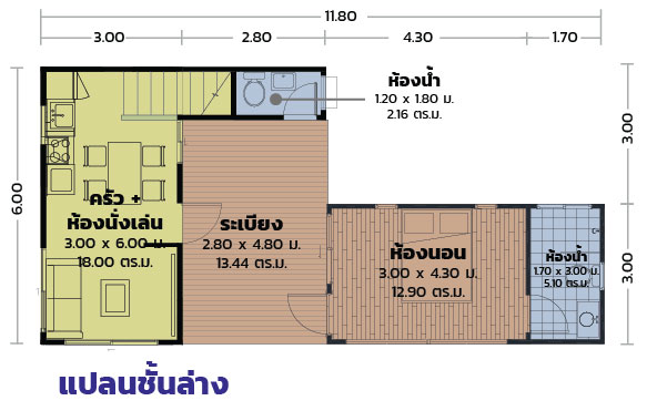 บ้านโมดูลักซ์ TF-02 mini แปลน